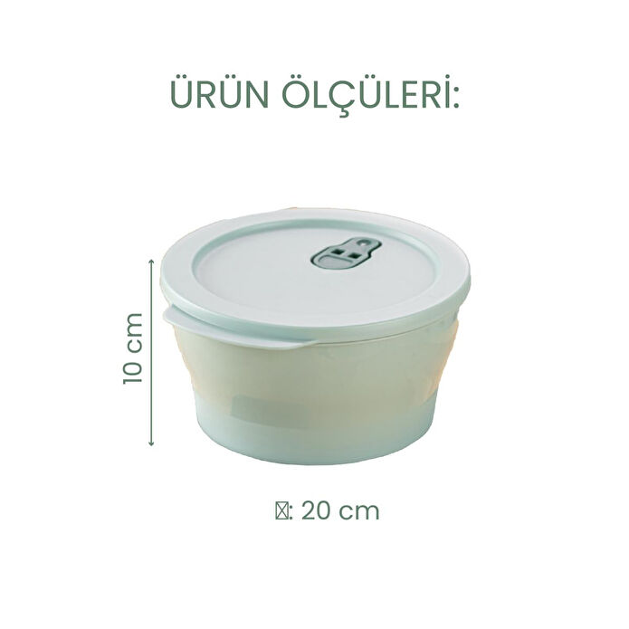 Vienev 3'lü 2 Litre Mikrodalgaya Girebilen Kapaklı Saklama Kabı Seti Renkli