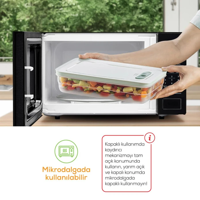 Vienev 3'lü Ayarlı Sebze Ve Meyve Saklama Kabı 5 Litre Mint