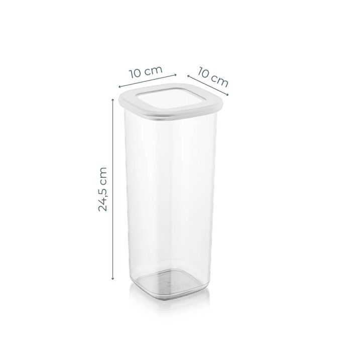 Vienev Etiketli Foly Kare Erzak Saklama Kabı Seti 12li 1,75 Büyük Boy Beyaz