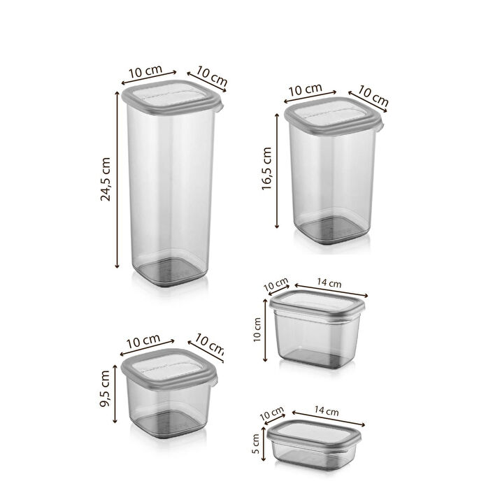 Vienev 30'lu Peggy Saklama Kabı Seti 6x(1,75 1,2 0,55 0,8 0,4 Li̇tre) Serigrafi Etiketli