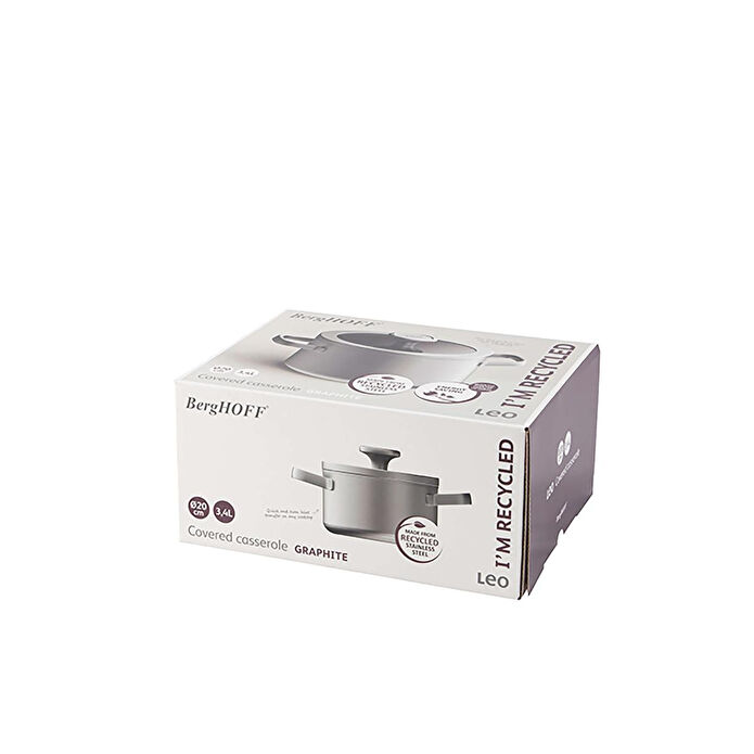 Berghoff Leo Graphite Paslanmaz Çelik Tencere 20 Cm