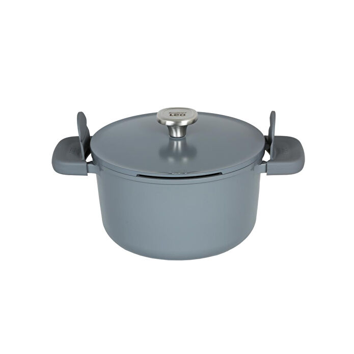 Berghoff Leo Phantom Kapakli Yapişmaz Derin Tencere 24 Cm Smoked Grey