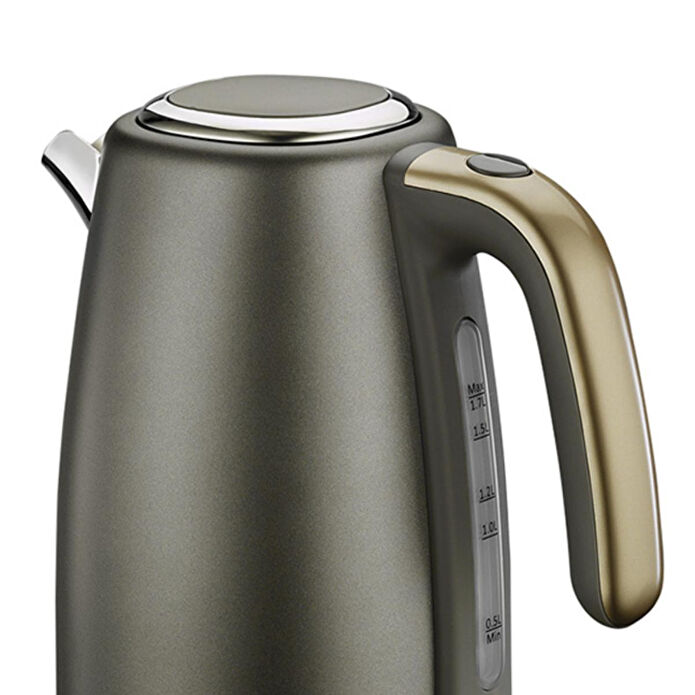 Berghoff Gem Pearl 1,7 L Su Isıtıcı – 2200 W Paslanmaz Çelik Gövde | Gri Gold