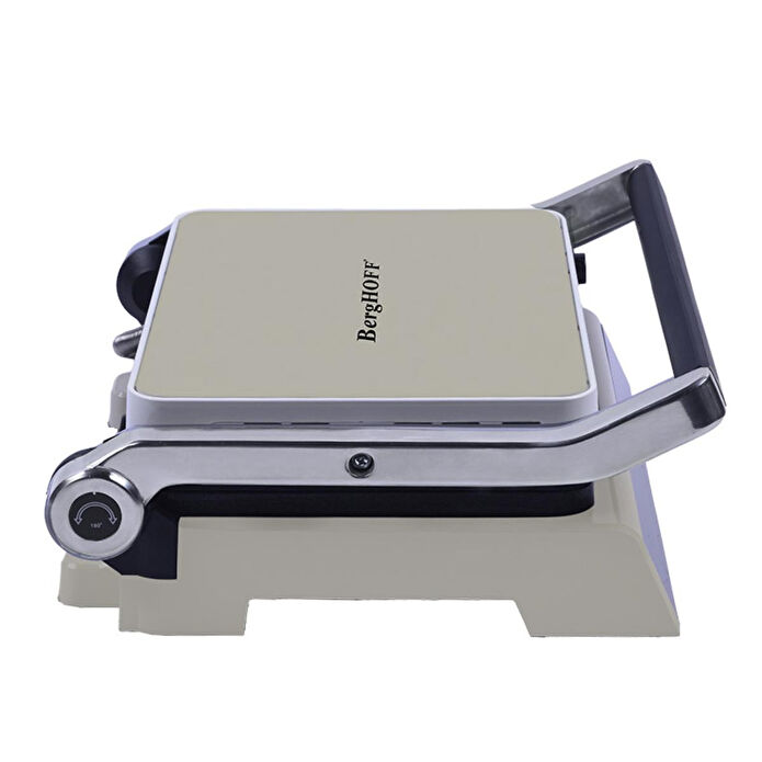 Berghoff Gem Retro Dijital Izgara & Tost Makinesi – 2000 W, 290×212 mm, LCD Dokunmatik Kontrol | Vanilya Krem