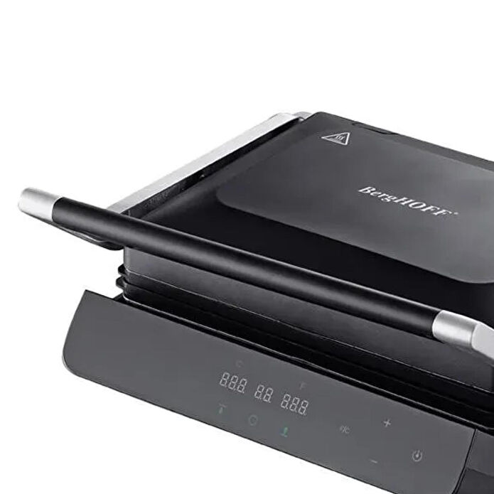 Berghoff Gem Titan Dijital Izgara & Tost Makinesi – 2000 W, 330×240 mm, LCD Dokunmatik Kontrol | Siyah