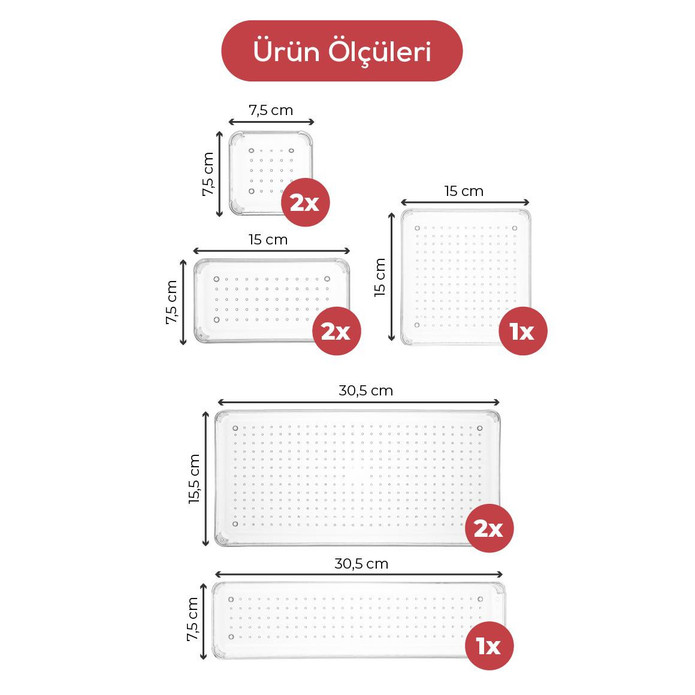 Vienev 8'li Takı Makyaj Çekmece Içi Düzenleyici Kozmetik Aksesuar Organizer