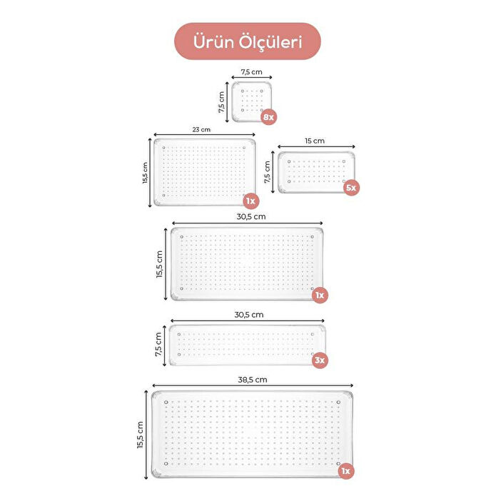 Vienev 19'lu Dolap Içi Çekmece Düzenleyici Mutfak Çekmece Içi Kaşıklı Organizer