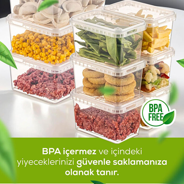 Vienev 9'lu Block Buzdolabı Ve Derin Dondurucu Sızdırmaz Saklama Kabı Şeffaf 3x(1,5 Lt)-6x(0,7 Lt)