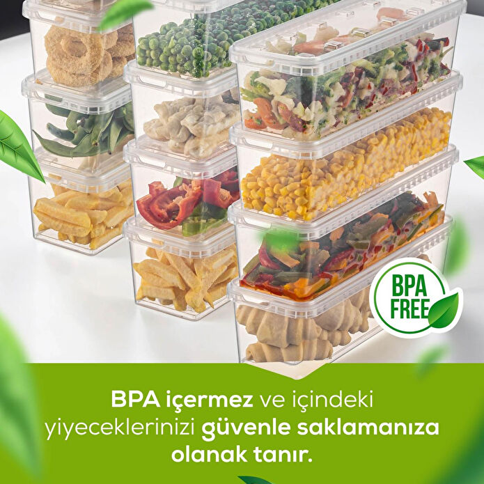 Vienev 12'li 1,4 Litre Block Buzdolabı Ve Derin Dondurucu Sızdırmaz Saklama Kabı Şeffaf