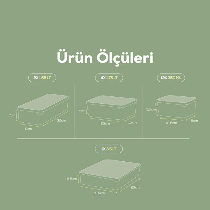 Vienev 19lu Buzdolabı Dondurucu Organizer Mikrodalga Ve Difrize Uygun Saklama Kabı Mint