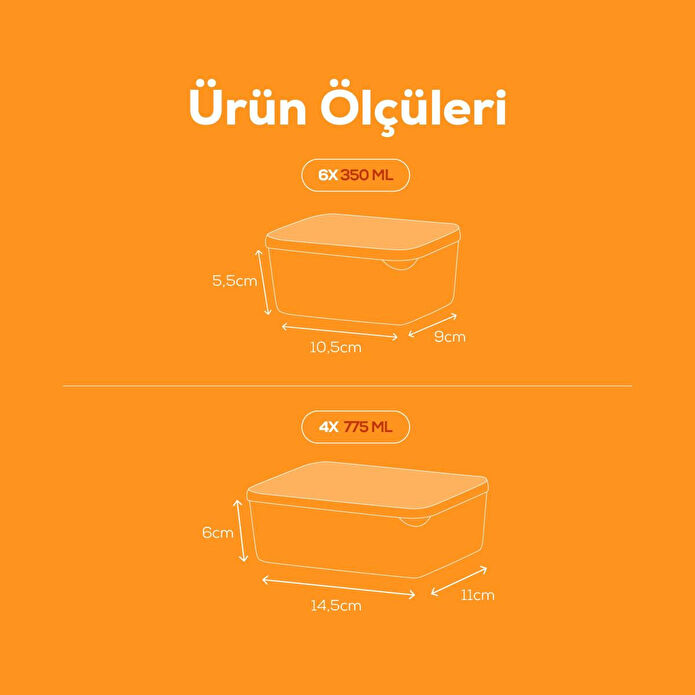 Vienev 10'lu Buzdolabı Düzenleyici Organizer Mikrodalgaya Uygun Difriz Saklama Kabı Mint