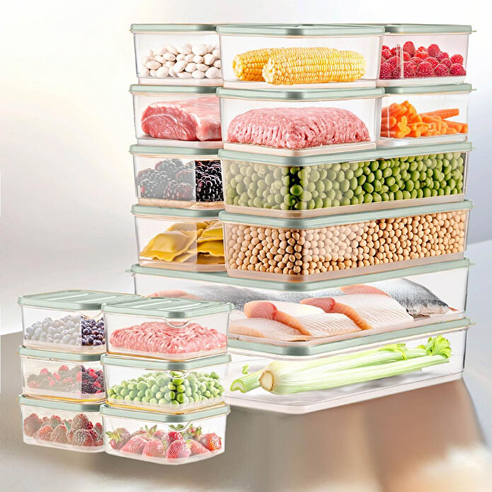 Vienev 20'li Buzdolabı Düzenleyici Organizer Mikrodalgaya Uygun Difriz Saklama Kabı Mint