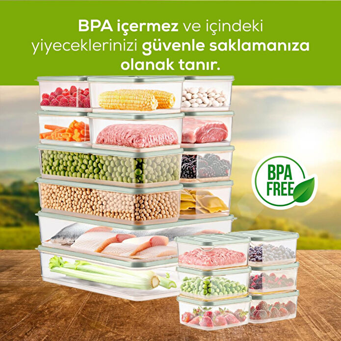 Vienev 20'li Buzdolabı Düzenleyici Organizer Mikrodalgaya Uygun Difriz Saklama Kabı Mint