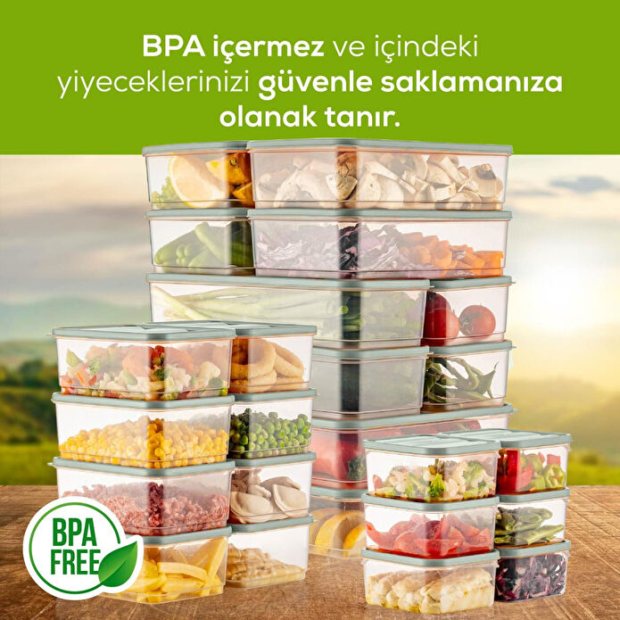 Vienev 24'lü Buzdolabı Düzenleyici Organizer Mikrodalgaya Uygun Difriz Saklama Kabı Mint