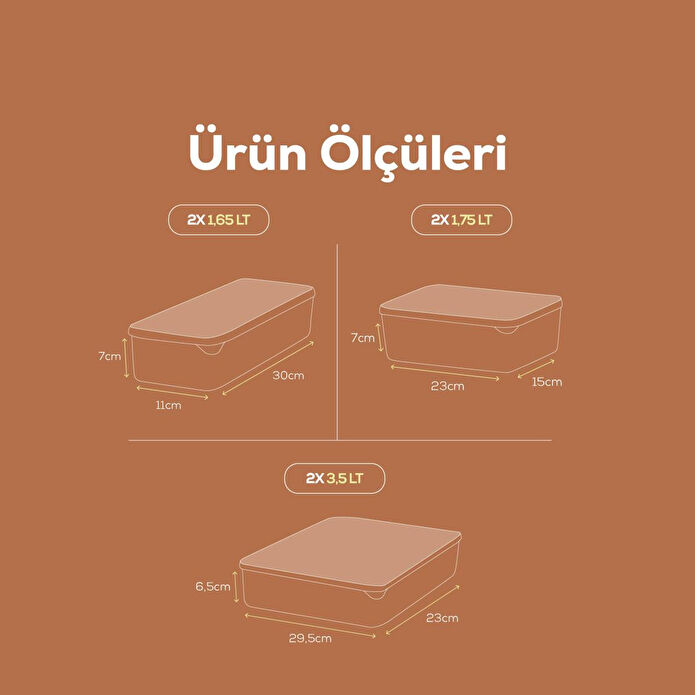 Vienev 6'lı Bella Buzdolabı Düzenleyici Antrasit 2x(3,5, 1,65, 1,75 Li̇tre)