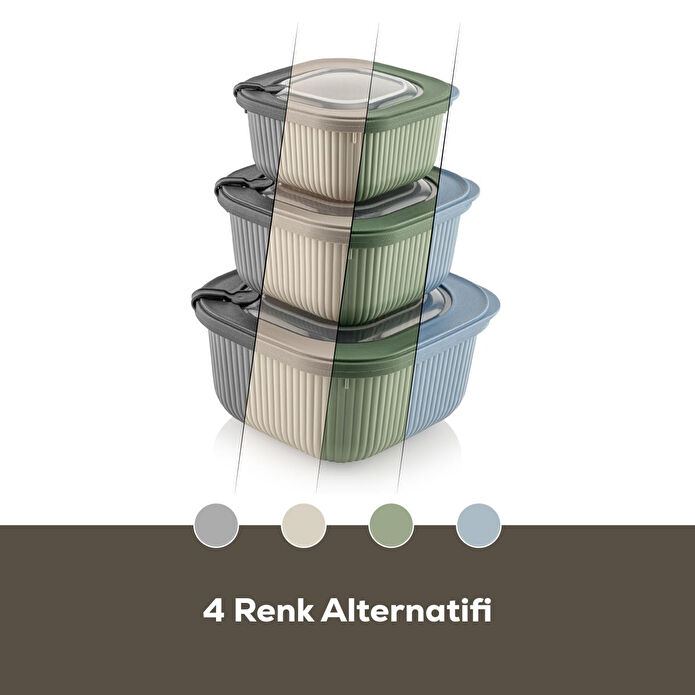 Vienev 12'li 4x(600-1100-1800 Ml) Mikrodalga Ve Difrize Uygun Vip Kapaklı Özel Saklama Kabı Seti Renkli