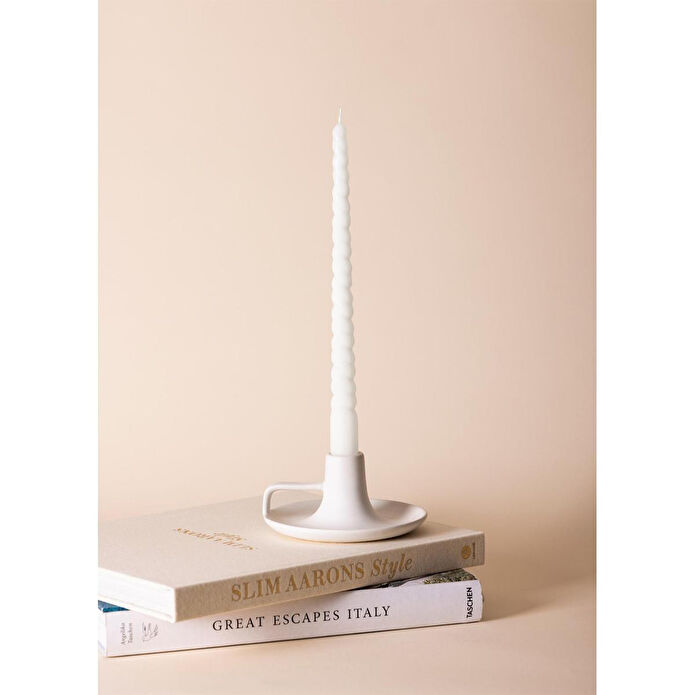 The Mia Burgu Şamdan Mumu 2li Set Krem 29 Cm