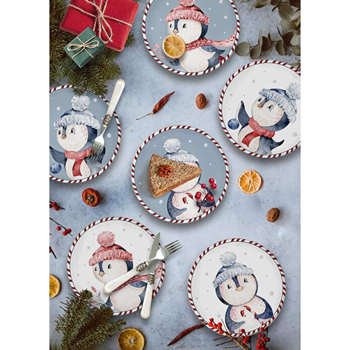 The Mia Penguin Pasta Tabağı 6 Lı Set 19 Cm New011