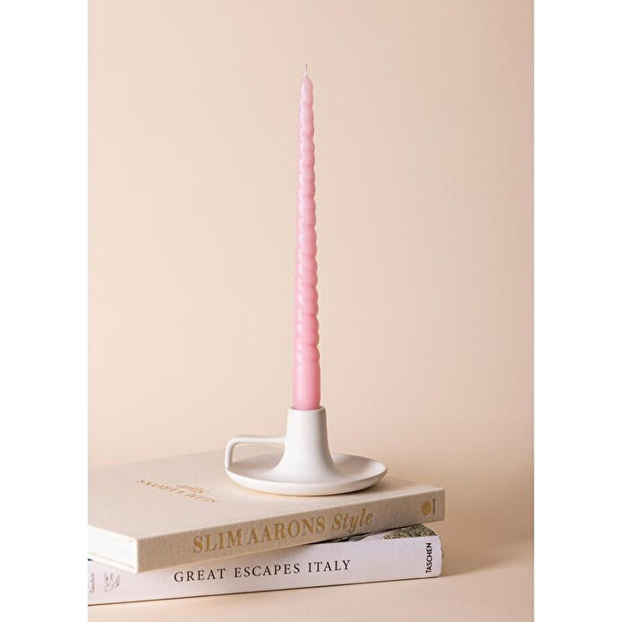 The Mia Burgu Şamdan Mumu 2li Set Blush 29 Cm