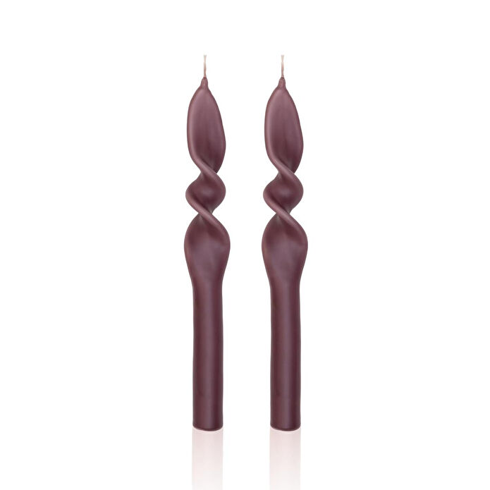 The Mia Burgu Şamdan Mumu 2li Set Vizon 25 Cm