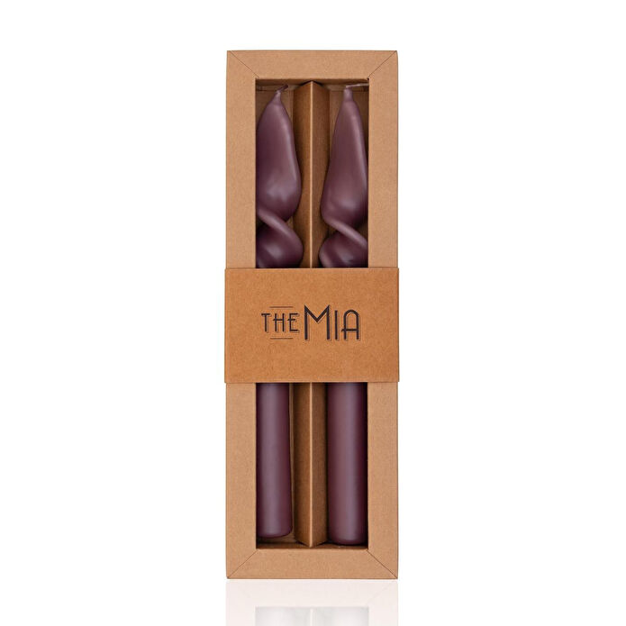 The Mia Burgu Şamdan Mumu 2li Set Vizon 25 Cm