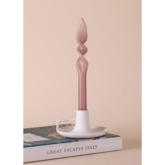 The Mia Burgu Şamdan Mumu 2li Set Rose 25 Cm