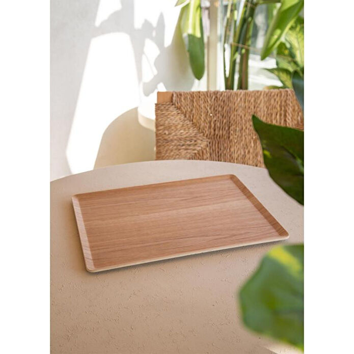The Mia Natura Kaydırmaz Ahşap Tepsi 36x28 Cm