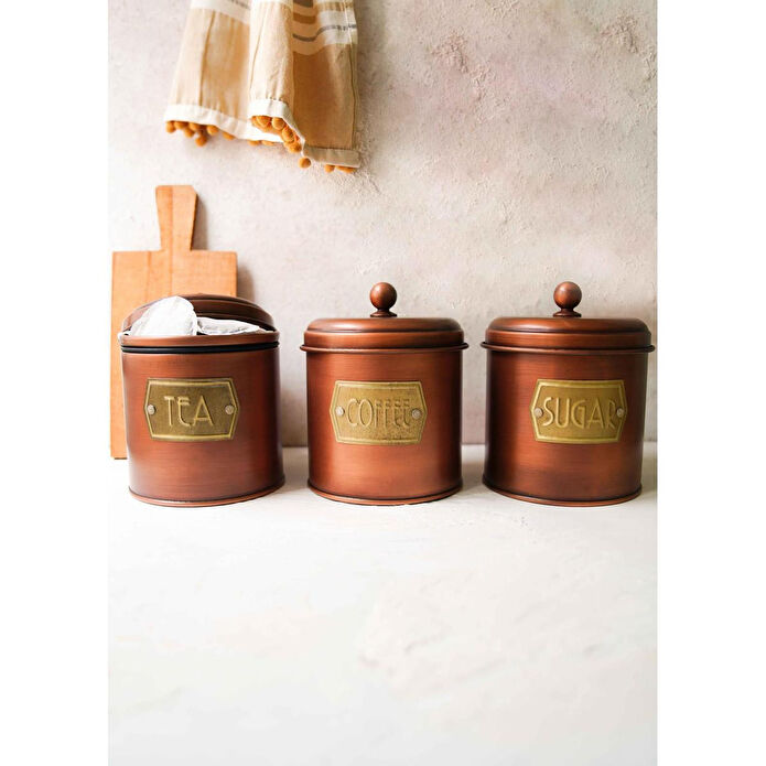 The Mia Çay Şeker Kahve Kavanozu Bakır 1,30 Lt Mgl0021