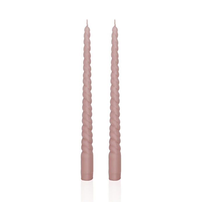 The Mia Burgu Şamdan Mumu 2li Set Rose 29 Cm