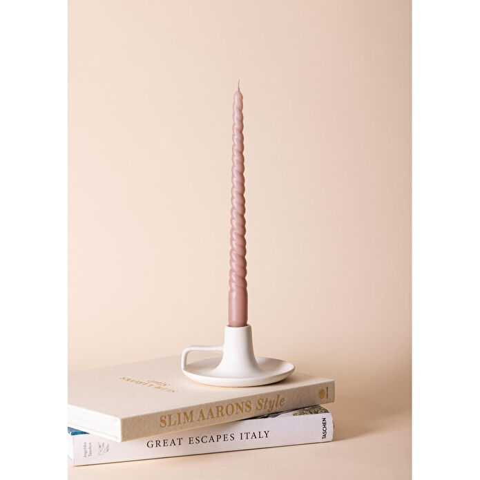 The Mia Burgu Şamdan Mumu 2li Set Rose 29 Cm