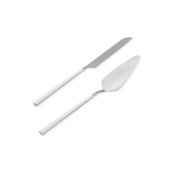 The Mia Bianco Pasta Servis Takımı Gümüş 2 Parça Ckb0249