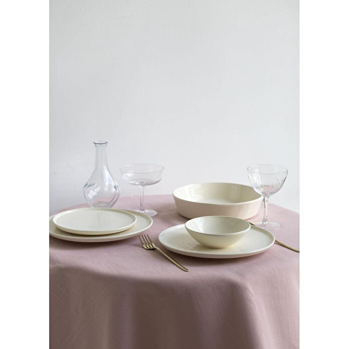 The Mia Noon Yemek Takımı 6 Kişilik Krem 24 Parça