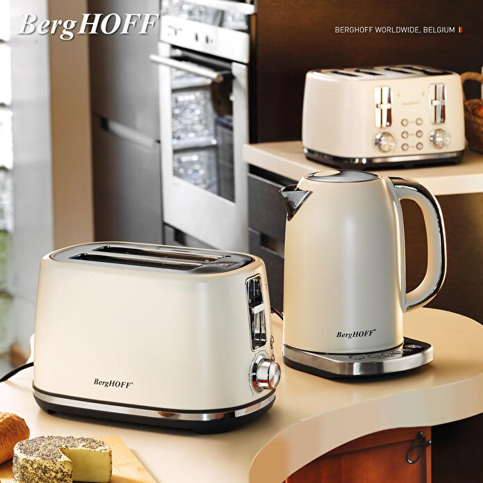 Berghoff Gem Concept 1,7 L Su Isıtıcı – 2400 W, Çoklu Otomatik Sıcaklık Ayarı | Vanilya Krem