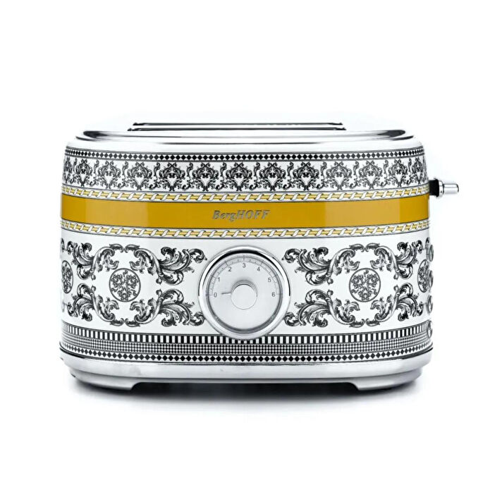 Berghoff Gem Royal Margery Siyah Sarı Desenli İki Dilim Ekmek Kızartma Makinesi