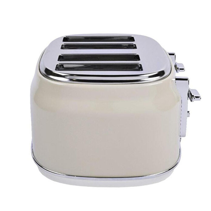 Berghoff Gem Retro 4 Dilim Ekmek Kızartma Makinesi – 1750 W, Paslanmaz Çelik Gövde | Vanilya Krem