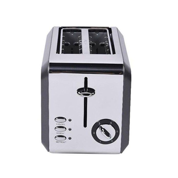 Berghoff Gem Titan 2 Dilim Ekmek Kızartma Makinesi – 980 W, Paslanmaz Çelik Gövde | Siyah Gümüş