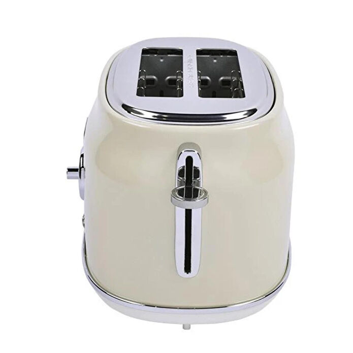 Berghoff Gem Retro 2 Dilim Ekmek Kızartma Makinesi – 815 W, Paslanmaz Çelik Gövde | Vanilya Krem