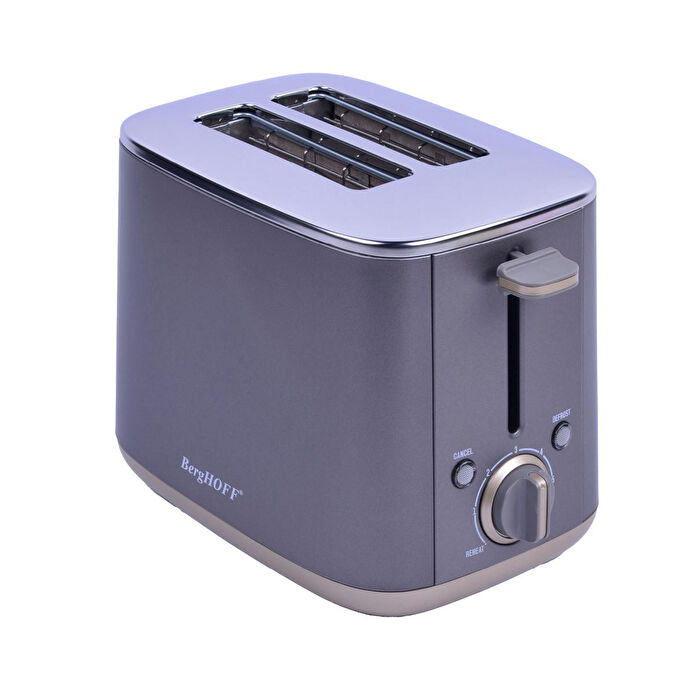 Berghoff Gem Pearl 2 Dilim Ekmek Kızartma Makinesi – 1000 W, Paslanmaz Çelik | Gri