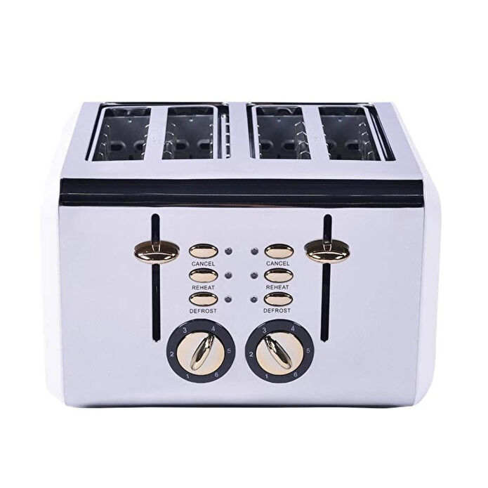 Berghoff Gem Titan Parlak Gümüş Beyaz Dört Dilim Ekmek Kızartma Makinesi