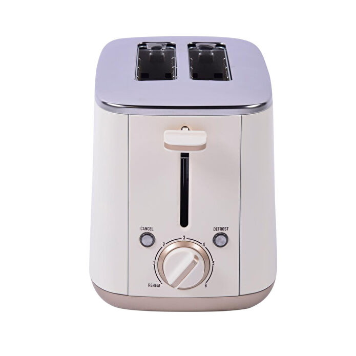 Berghoff Gem Pearl 2 Dilim Ekmek Kızartma Makinesi – 1000 W, Paslanmaz Çelik | Vanilya Krem