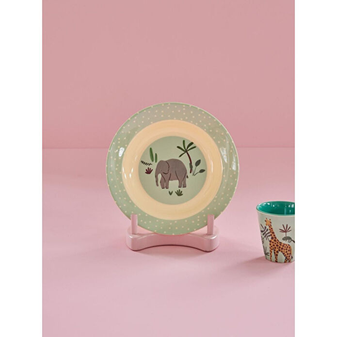 Rice Melamin Çocuk Çukur Tabak - Fil