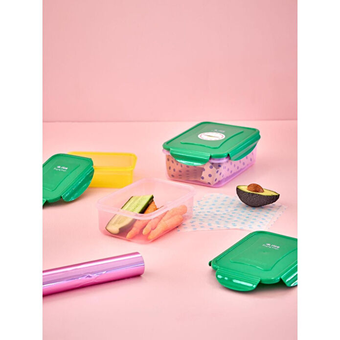 Rice Plastik 3'lü Saklama Seti - Dikdörtgen