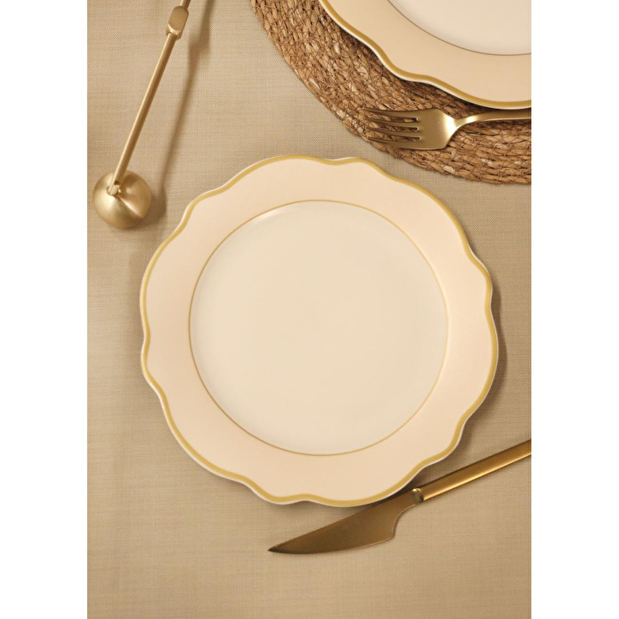 The Mia Jaswely Pasta Tabağı 6 Parça Krem 21 Cm