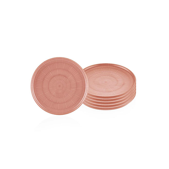 The Mia Noon Pasta Tabağı 6lı Set Somon 19 Cm