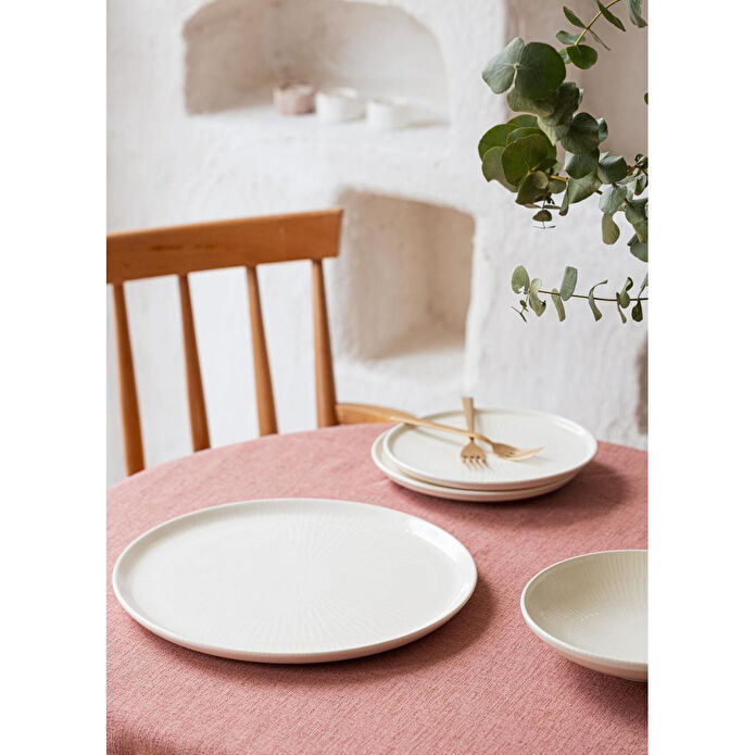 The Mia Noon Servis Tabağı Krem 30 Cm