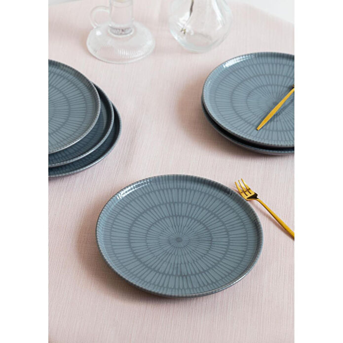 The Mia Noon Pasta Tabağı 6lı Set Gri 19 Cm