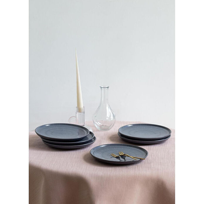 The Mia Noon Pasta Tabağı 6lı Set Gri 19 Cm