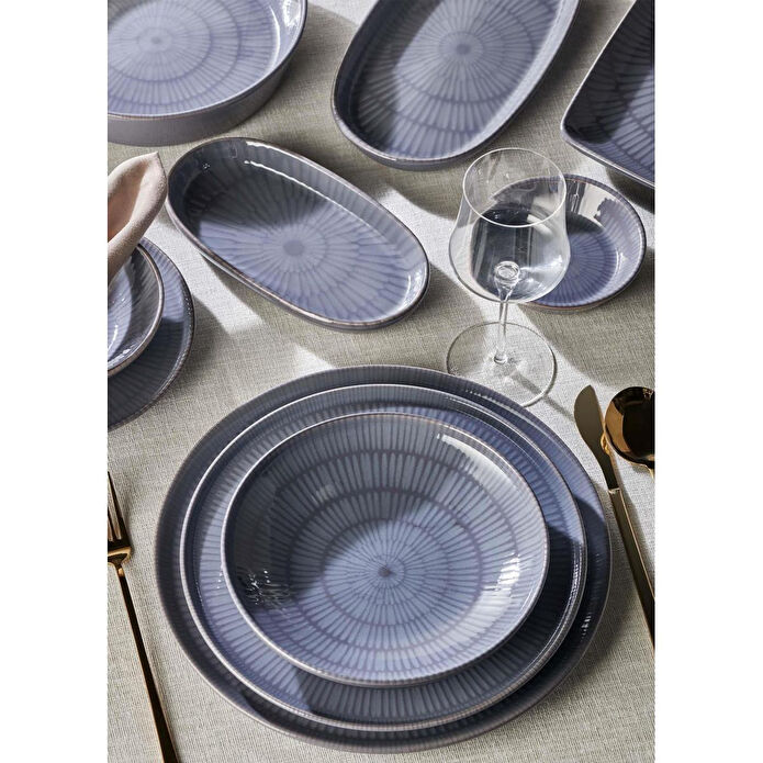 The Mia Noon Yemek Tabağı 6lı Gri 20 Cm