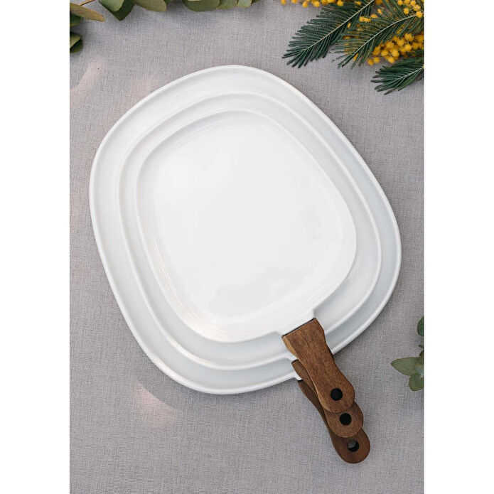 The Mia Woody Porselen Servis 38x25 Cm