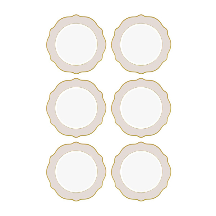 The Mia Jaswely Servis Tabağı 6 Parça Kum Beji 27 Cm